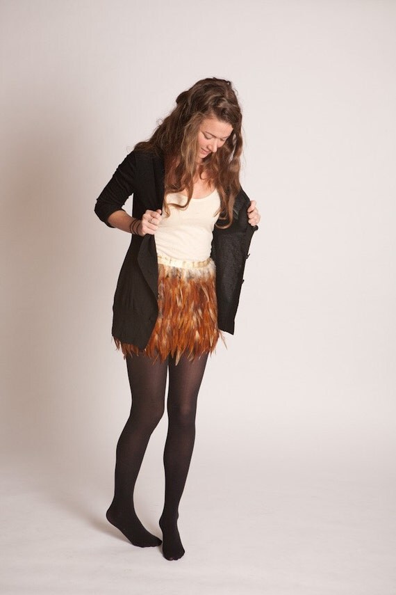 Items similar to Feather Mini Skirt on Etsy