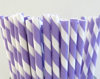 NEW to Serendipity Party Shop- Purple Striped Paper Straws