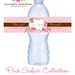NEW...Pink Safari Collection Water Bottle Label -Digital File