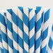 NEW to Serendipity Party Shop- Blue Striped Paper Straws