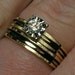 Vintage Wedding Ring Set: Retro Cool 1970s Modern Design, Guilloche