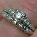 Vintage Wedding Rings Set: White Gold 1940s Classic
