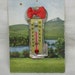 Vintage Thermometer Pendant. Key Shaped Abalone, Lewiston, Idaho. Cute
