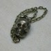 Victorian Skull Memento Mori Charm or Pendant, Silver, French, Mourning