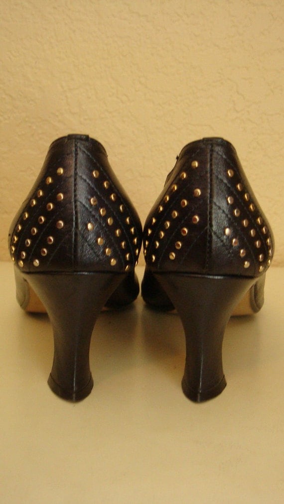 80s STUDDED PUMPS vintage 1980s heels sz 7