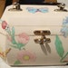 FLORAL BOX PURSE vintage 1960s decoupage flowers & butterflies