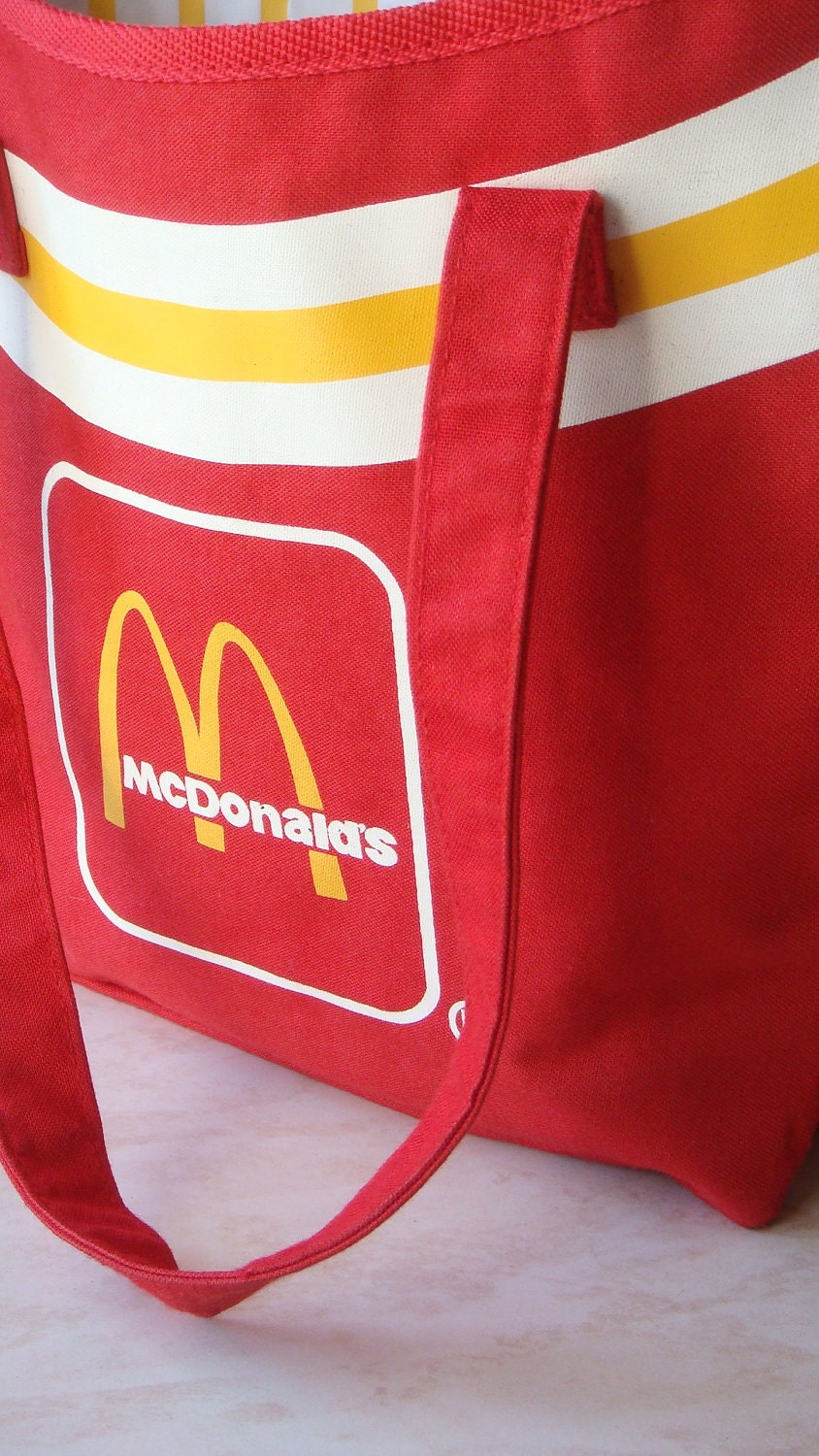 VINTAGE MCDONALDS BAG 1980s kitsch tote free shipping