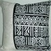 Reserved for Candice - Decorative Pillow - Black and White Graphic Tribal Print - 15 x 15 inch Reversible - Decorative Accent Throw Pillow