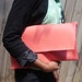 Peachy P. Pink Faux Leather Rectangular Oversized Clutch