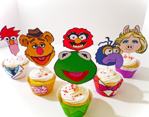 Instant Download- DIY- Printable Party - Muppet inspired Cupcake Wrappers and Toppers Il_570xn