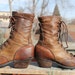 vtg. brown leather GRANNY boots kiltie lacer womens size 6 1/2 to 7