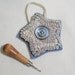 Primitive Hooked Star with Antique Button, J429