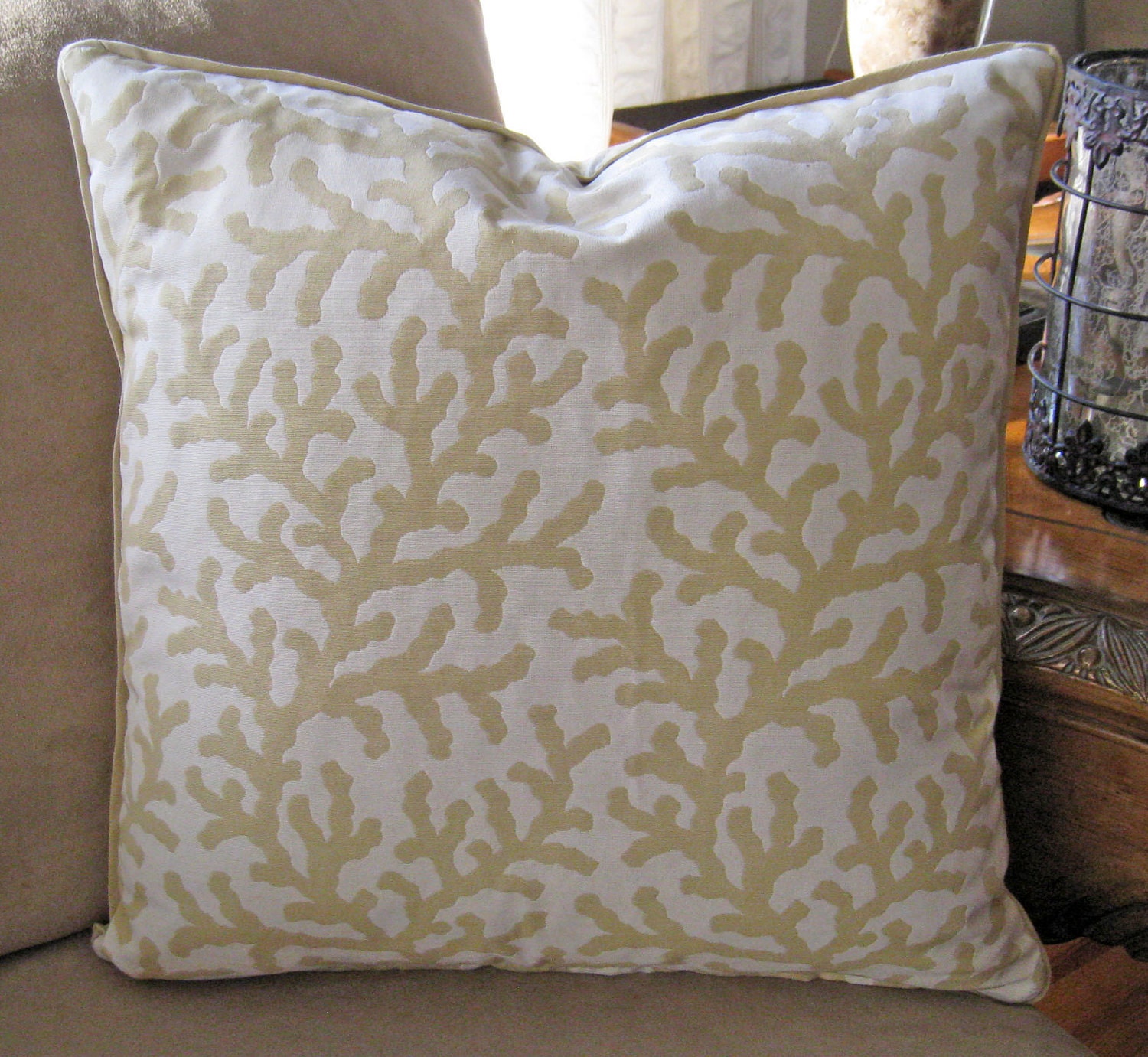 Decorative Pillow Cover Designer Fabric 18 inch Coral