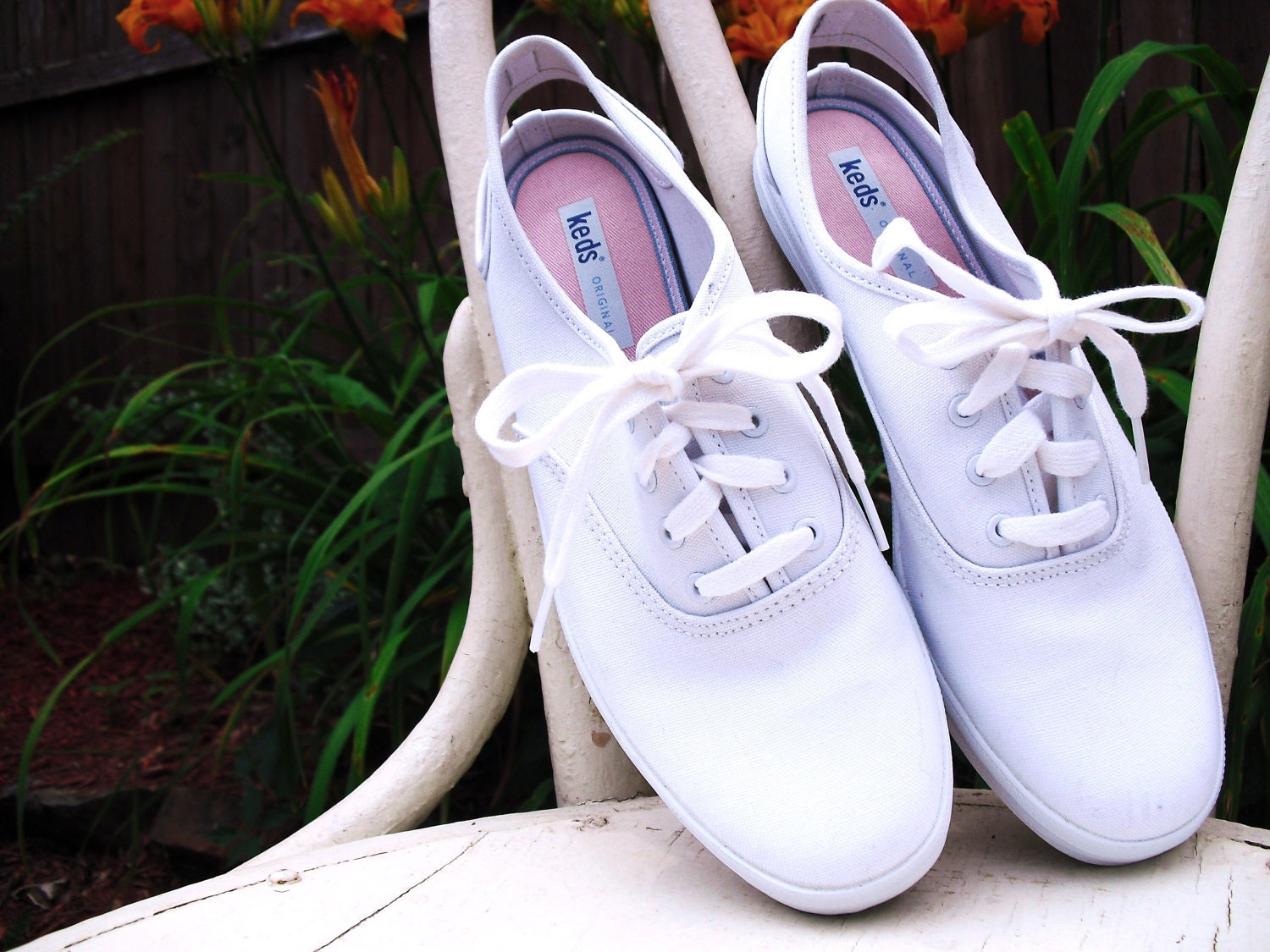 Original White Keds Canvas Slingback Sneakers