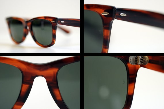 50s 60s Ray Ban Wayfarer Sunglasses Brown Tortoise Shell