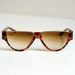 tortoiseshell sunglasses, straight flat top, orange brown, gold metal, brown fade lens