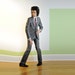 mens gray suit, Nino Cerruti, pinstripe, slimfit, mod, 100% wool, 36R