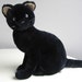 Vintage Black Cat Stuffed Animal Plush Toy with Bright Blue Eyes...LOOK
