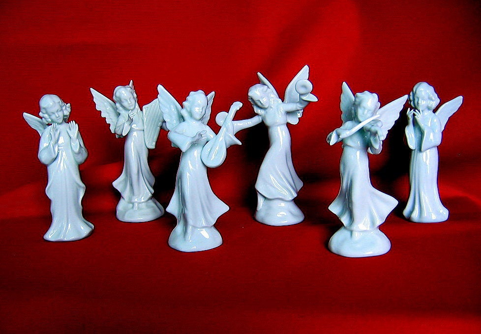 Dresden Porcelain Christmas Angel Musician's Band by retrogroovie