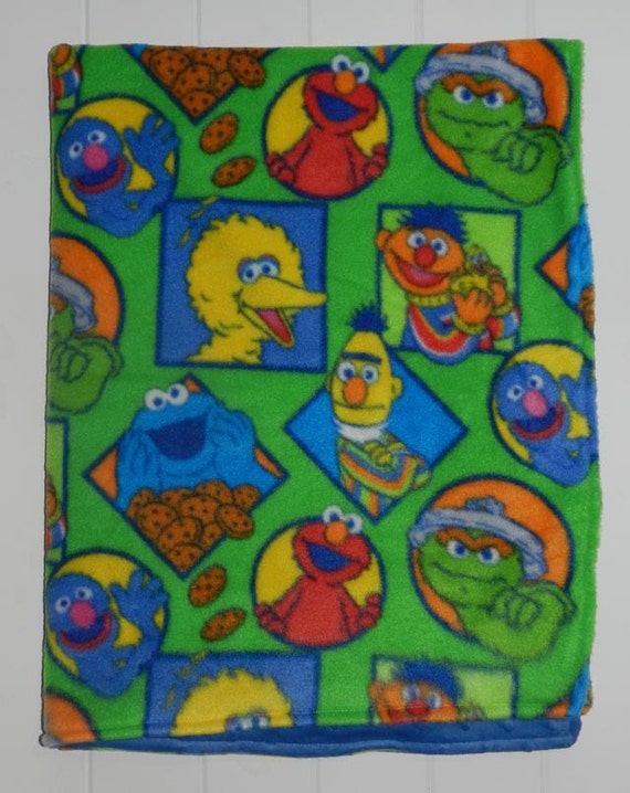 sesame street characters fleece throw blanket