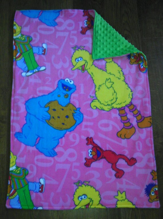 sesame street characters fleece throw blanket