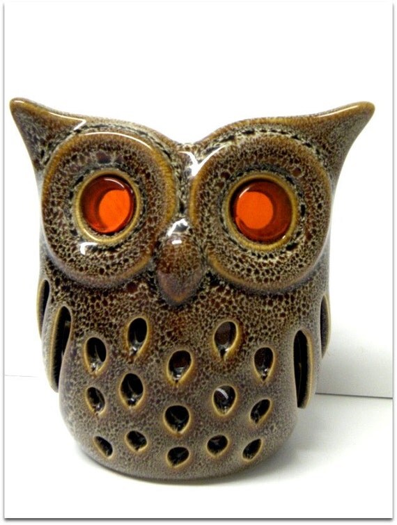 Owl Candle Holder by CasualHomeStyle on Etsy