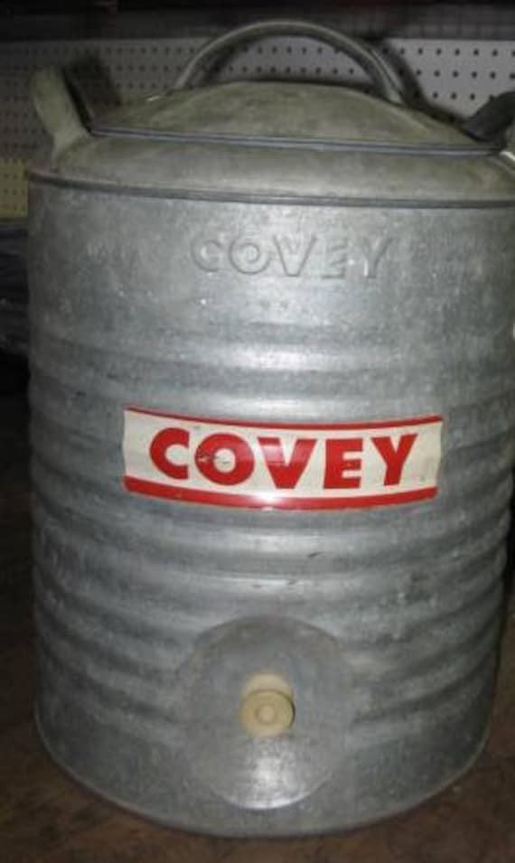 Vintage Covey Steel Galvanized Water Cooler