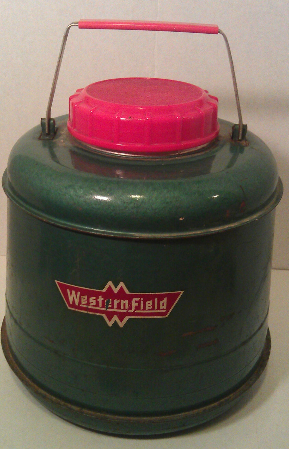 Vintage Metal Gallon Water Cooler Thermos Western Field
