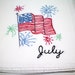 July 4th Stars and Stripes - Hand Embroidered - Dish Towel