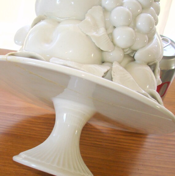 Vintage Ceramic Fruit Centerpiece White Made in Italy