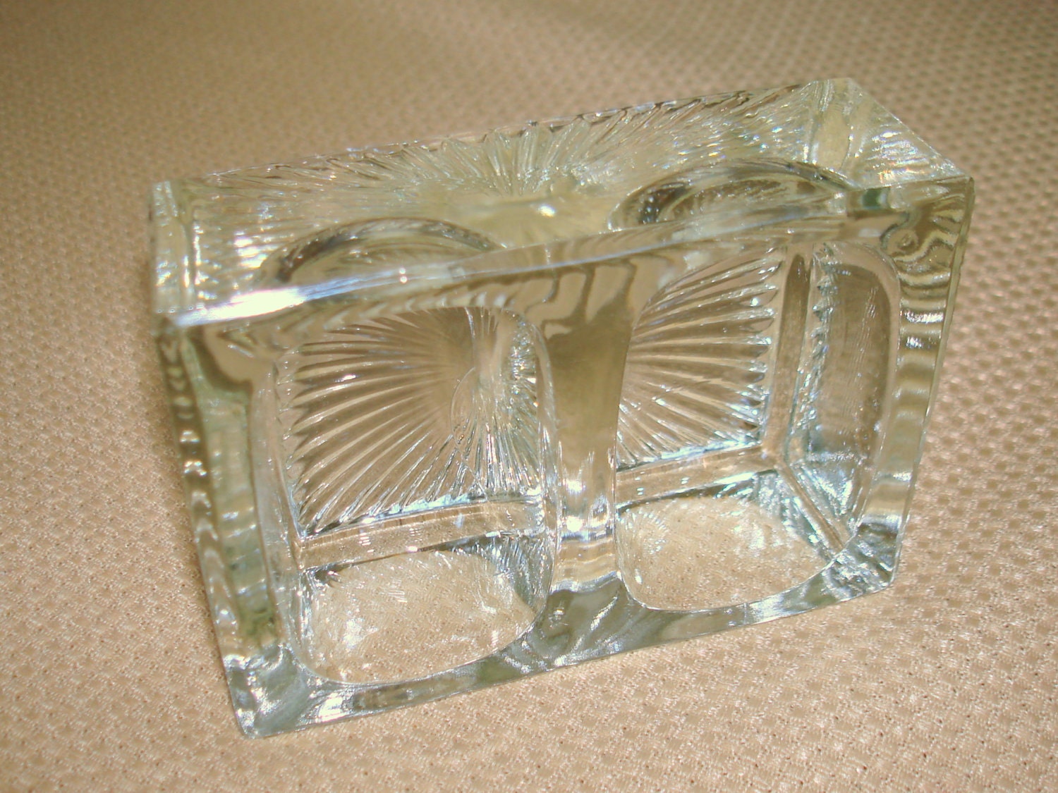 Glass Antique Paper Clip Holder. Salt Celler Salt Dip Double