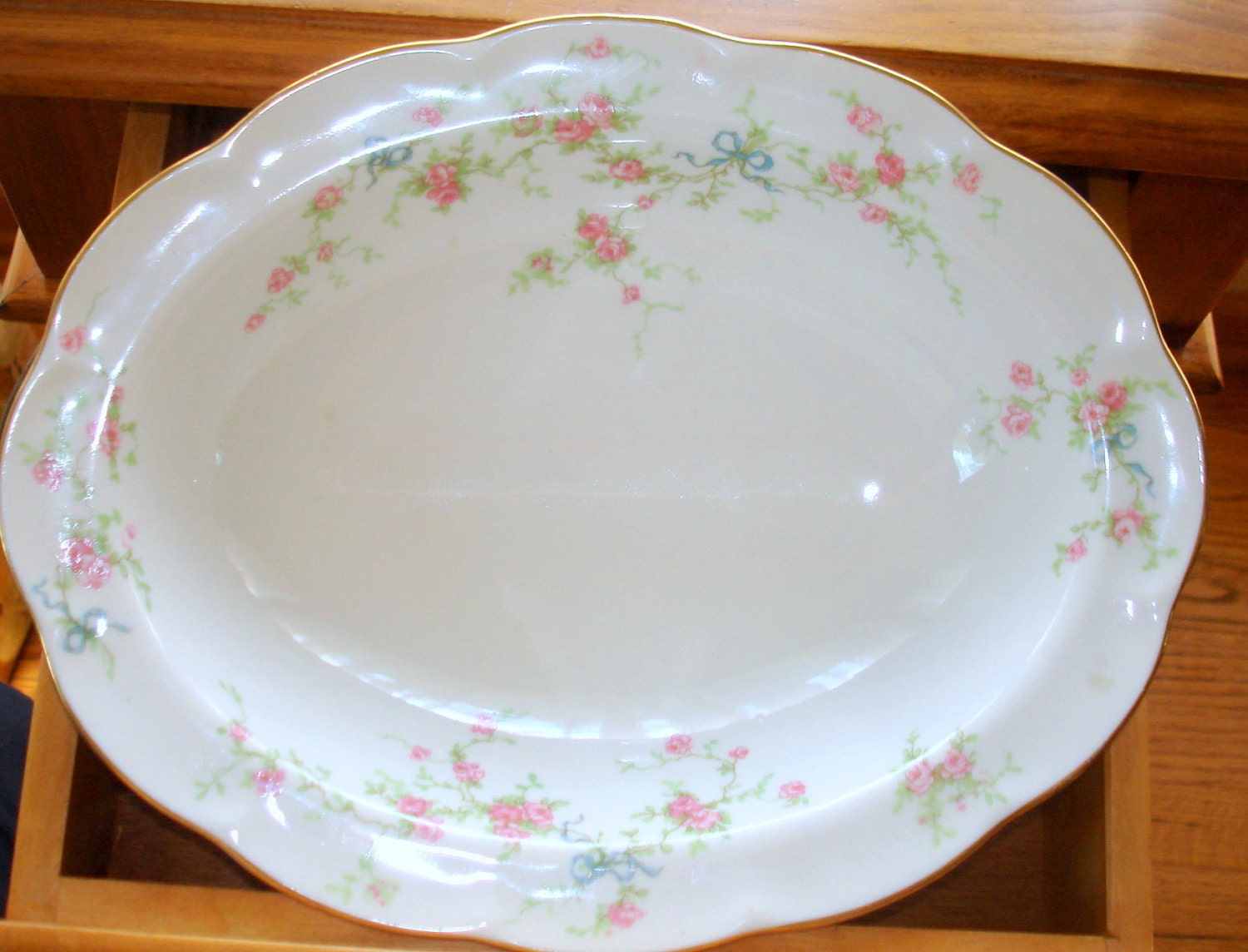 Antique Haviland Limoges Vegetable Bowl. Rosanne Pattern.