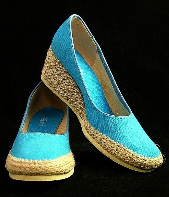 turquoise espadrilles wedge