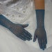 Vintage Teal Gloves in a Fishnet Pattern