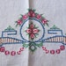 Vintage Hand Stitched Embroidered Linen Hand Guest Towel