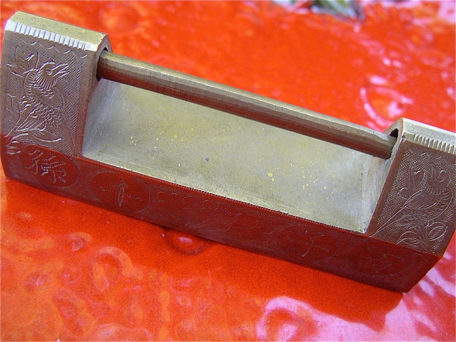 Brass Chest Lock Chinese Asian Trunk Metal Vintage 50s 60s