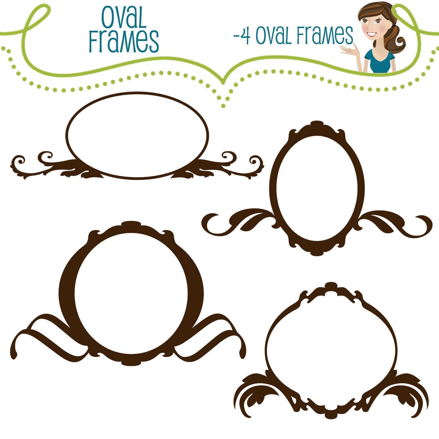 Download Oval Frames SVG Great for Vinyl or Crafting