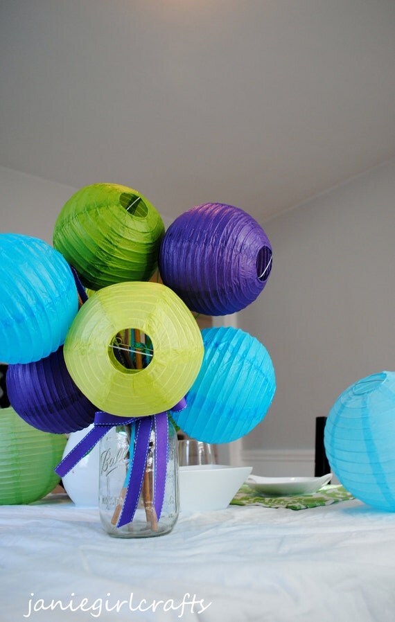 Items similar to Customizable Paper Lantern Flower Bouquet on Etsy
