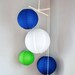 Navy and Spring Green Paper Lantern Mobile