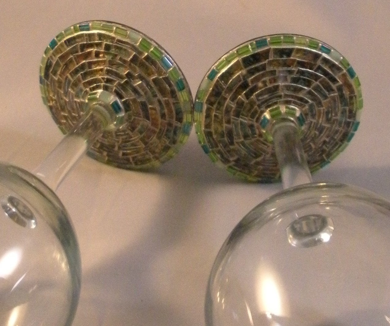 Mosaic Wine Glasses AVAILABLE by MosaicStemwareDesign on Etsy