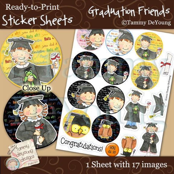 Printable Graduation Stickers for kids Instant Download