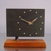 Mid Century Desk Clock, Slate and Walnut by Harpswell House. att to Paul Evans.