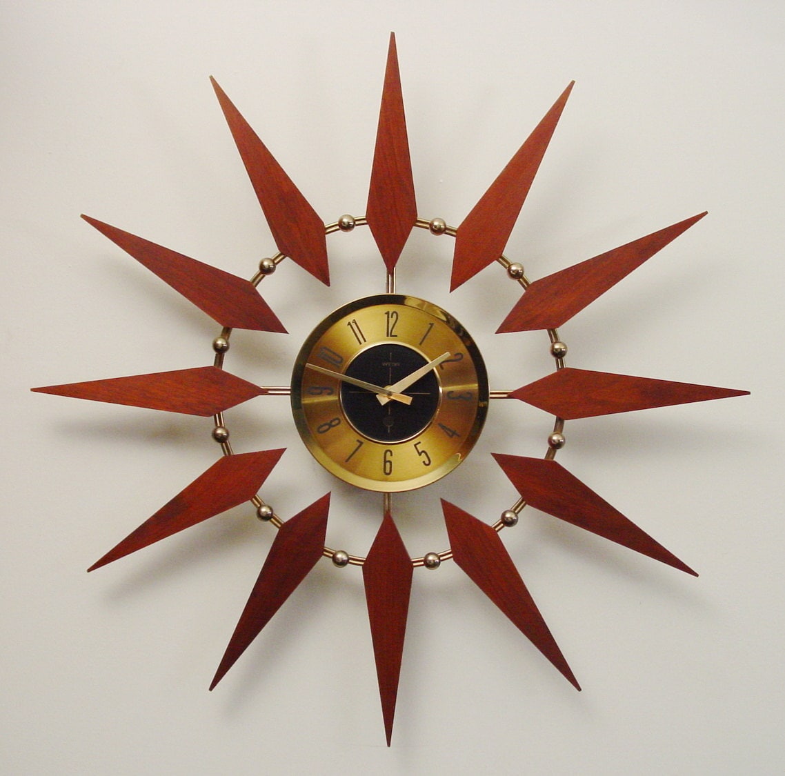 1960's Starburst Clock by Welby. MidCentury Modern