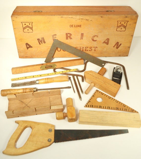 Toy Tool Chest Box Vintage American Toy & by RelicsAndRhinestones