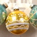 Christmas Ornaments Teal Gold Silver Glitter Vintage Shiny Brite Set of 3 1960's