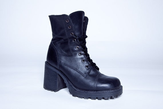 chunky black boots 90s