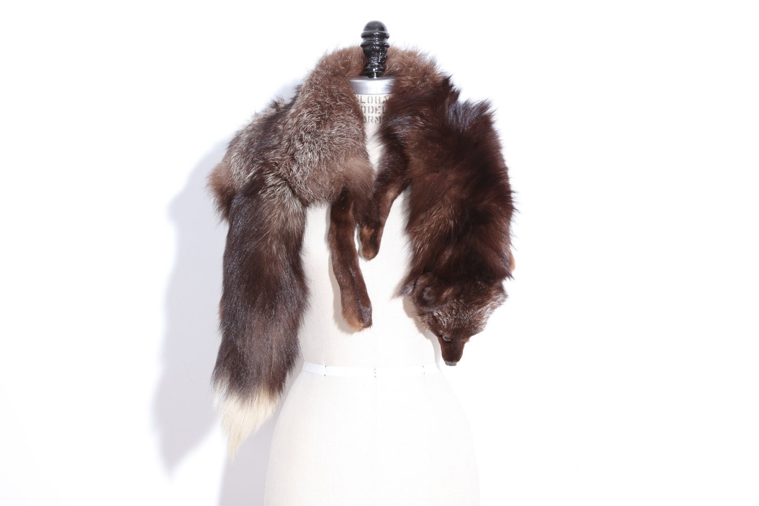 mink shawl with head