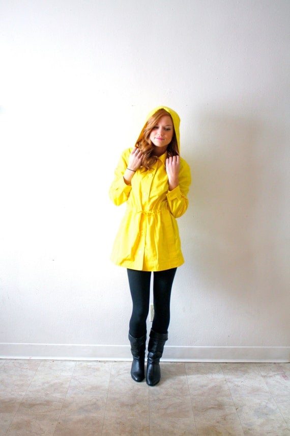 Vintage yellow rain coat