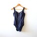 Vintage dark navy blue one piece swimsuit