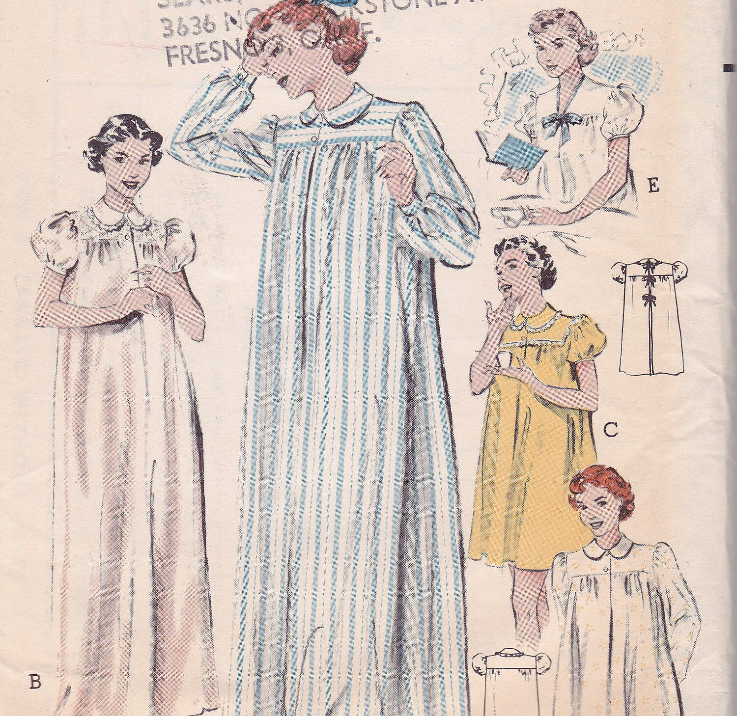 Hospital gown fashion Butterick 6315 sewing pattern nightie